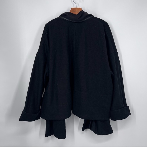 Twenty8Twelve Black Wool Blend Asymmetric Oversized Jacket - Picture 4 of 6